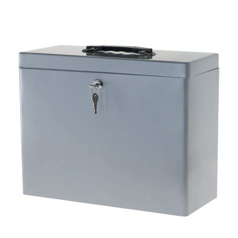 stalwart metal storage box|metal lock box with handle.